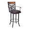 Armen Living Tahiti 26" Arm Barstool in Auburn Bay finish with Brown Pu upholstery LCTA26ARBABR - alternate 1